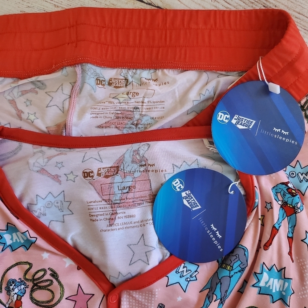 NWT Little Sleepies Womens Large DC Justice League 2-PC Pajamas Top Pants    #59 - Picture 15 of 15